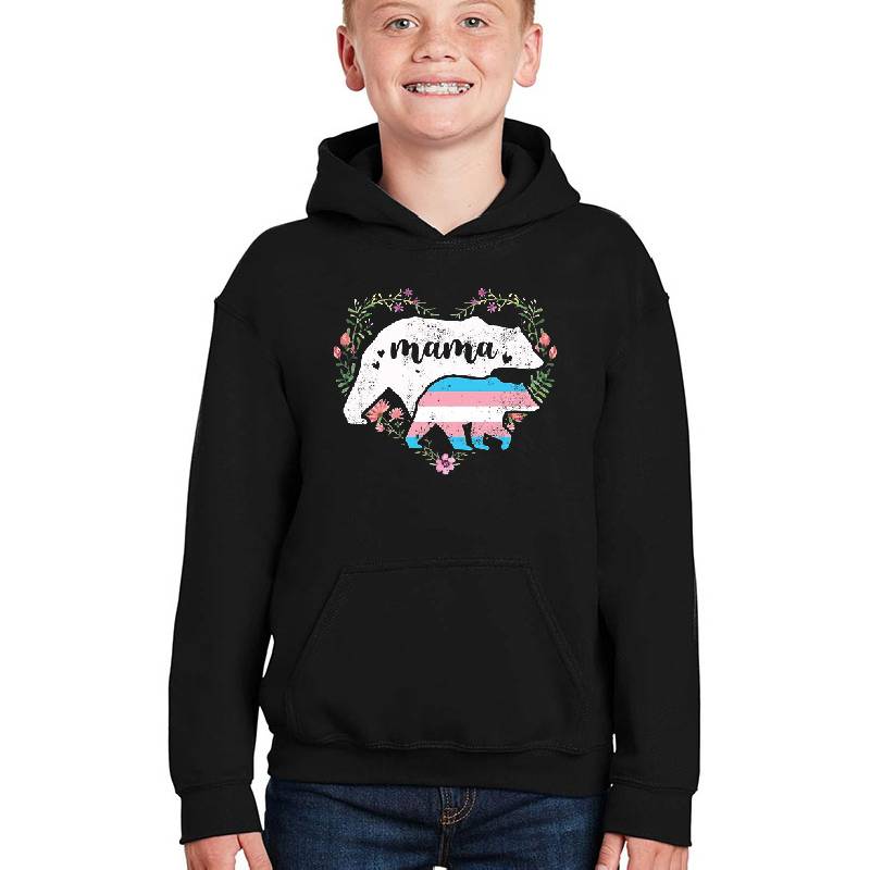 LGBTQ Mama Bear Transgender Pride Flag Gay Equal, Mother Mom Youth T-Shirts