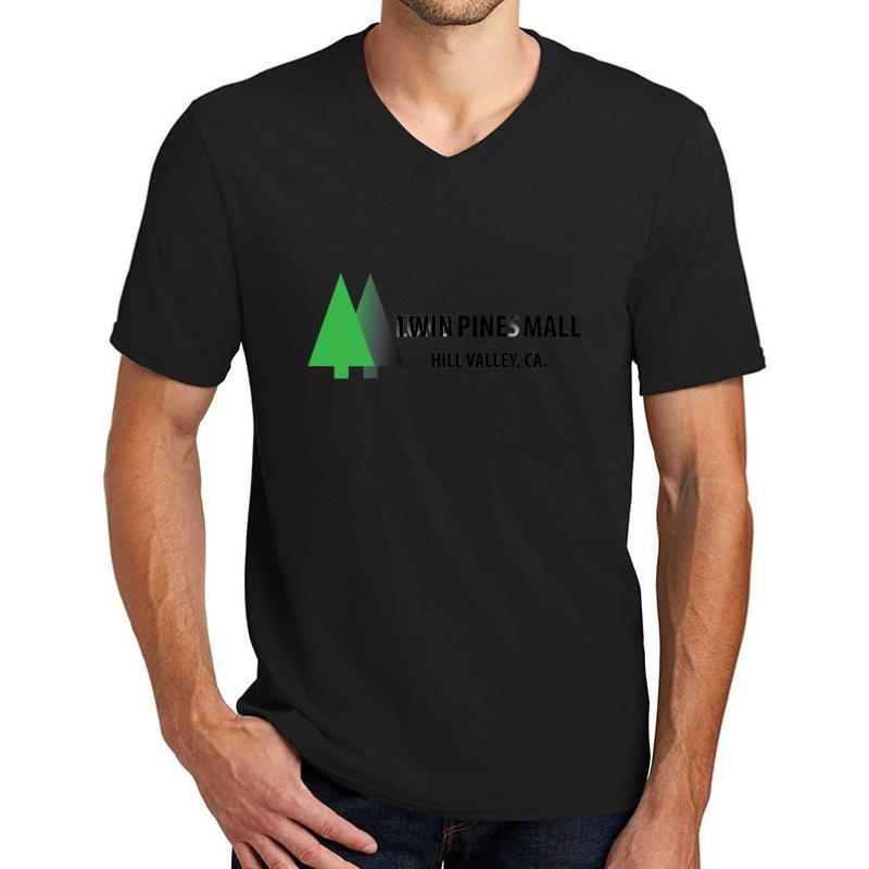 Twin Pines Lone Pine Mall Bttf Optical Illusion Unisex V-Neck T-Shirt Men Black