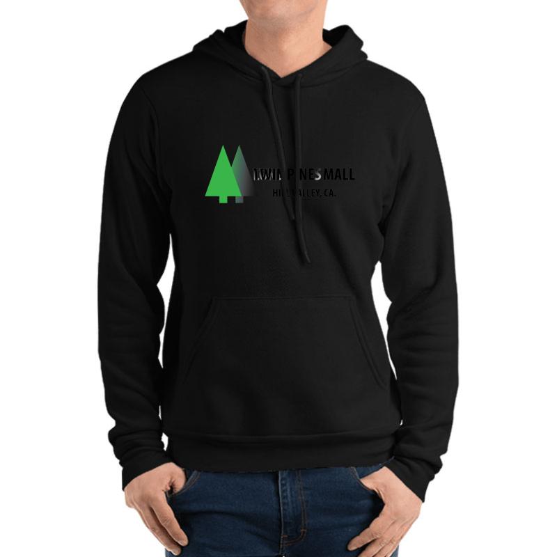 Twin Pines Lone Pine Mall Bttf Optical Illusion Unisex Hooded Sweatshirt Men Black