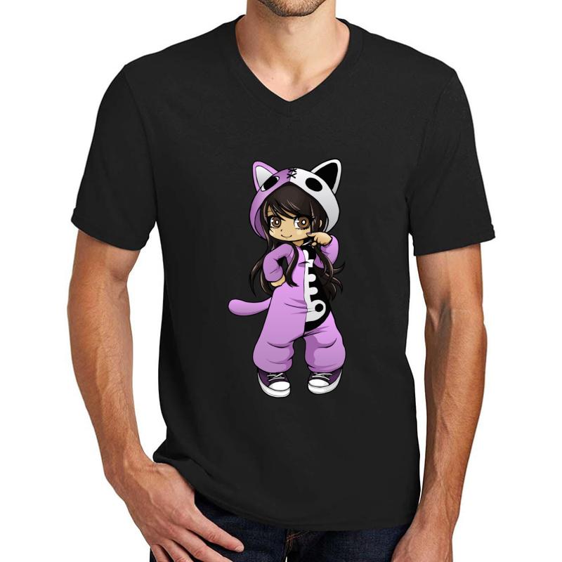 Aphmau Gaming Unisex V-Neck T-Shirt Men Black