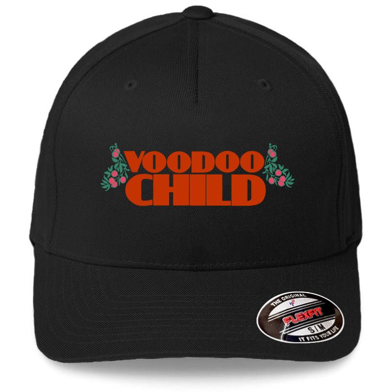 Voodoo Child Slight Return Jimi Hendrix Quote Flexfit Baseball Cap  Black