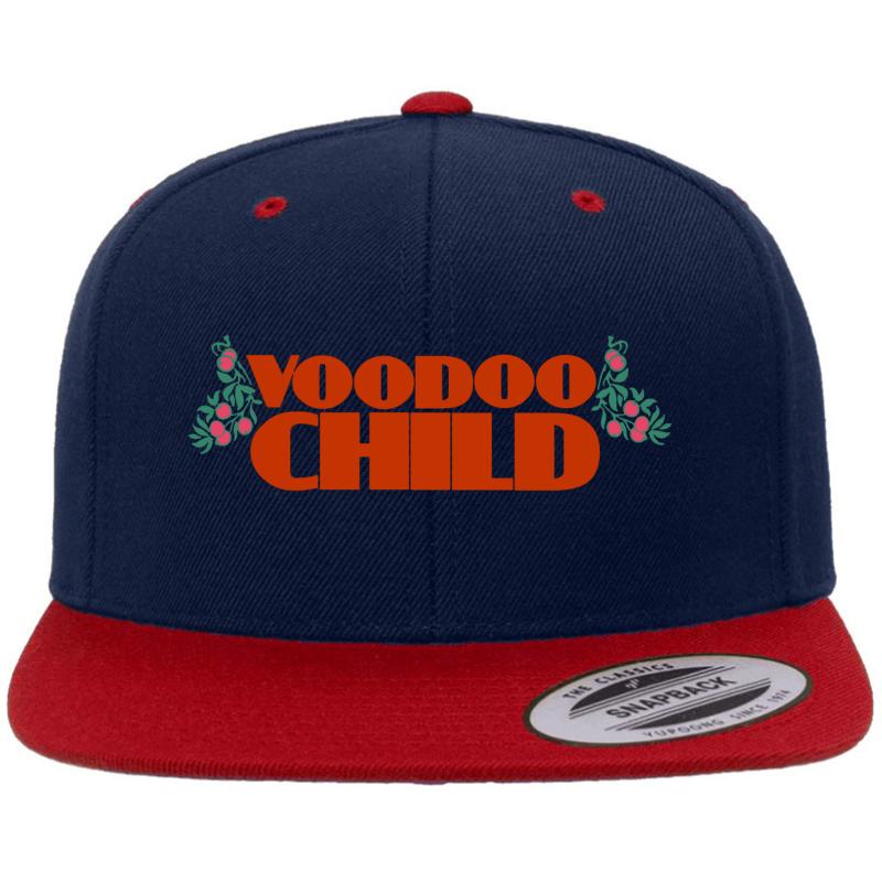 Voodoo Child Slight Return Jimi Hendrix Quote Premium Flat Bill Snapback Cap  Navy