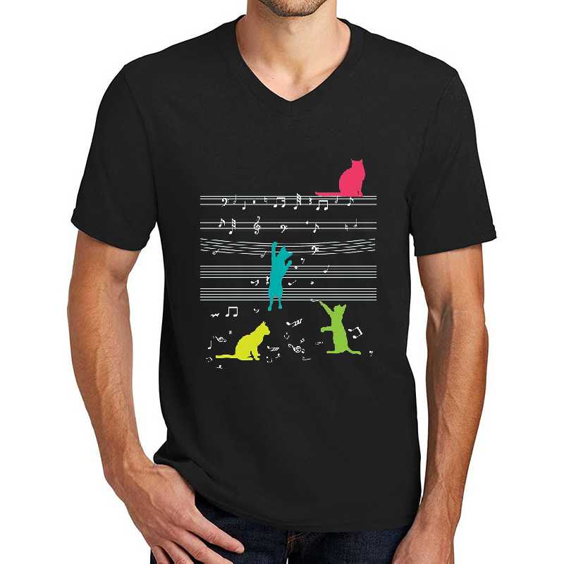 Cats musical notes & clefs musician gift kittens Unisex T-shirts
