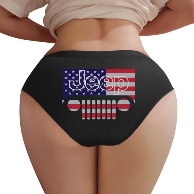 American Flag Jeep Women Underwear Panties Women Black