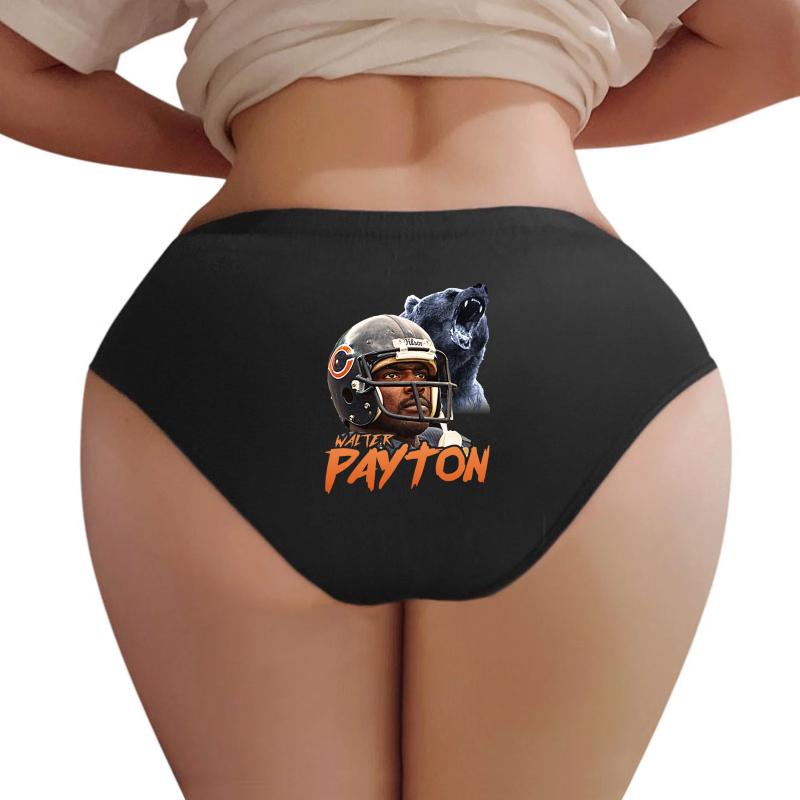 Walter Payton Vintage Chicago Bears Fan Design  Women Underwear Panties Women Black