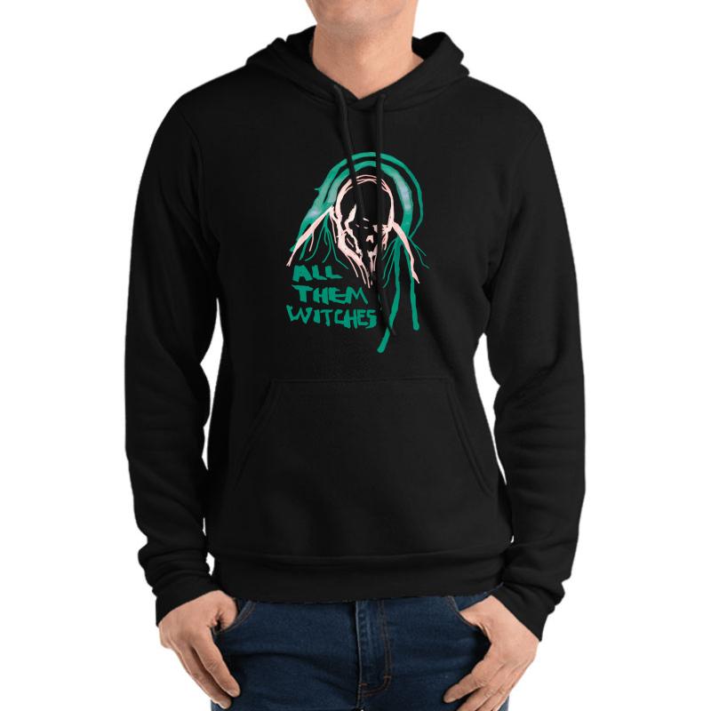 All Them Witches Atw Colourful Skull Unisex Hooded Sweatshirt Men Black