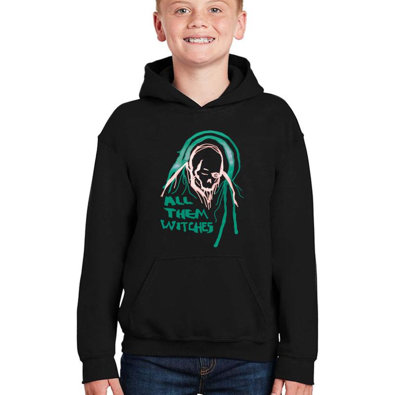 All Them Witches Atw Colourful Skull Youth Hooded Sweatshirt Boy Black