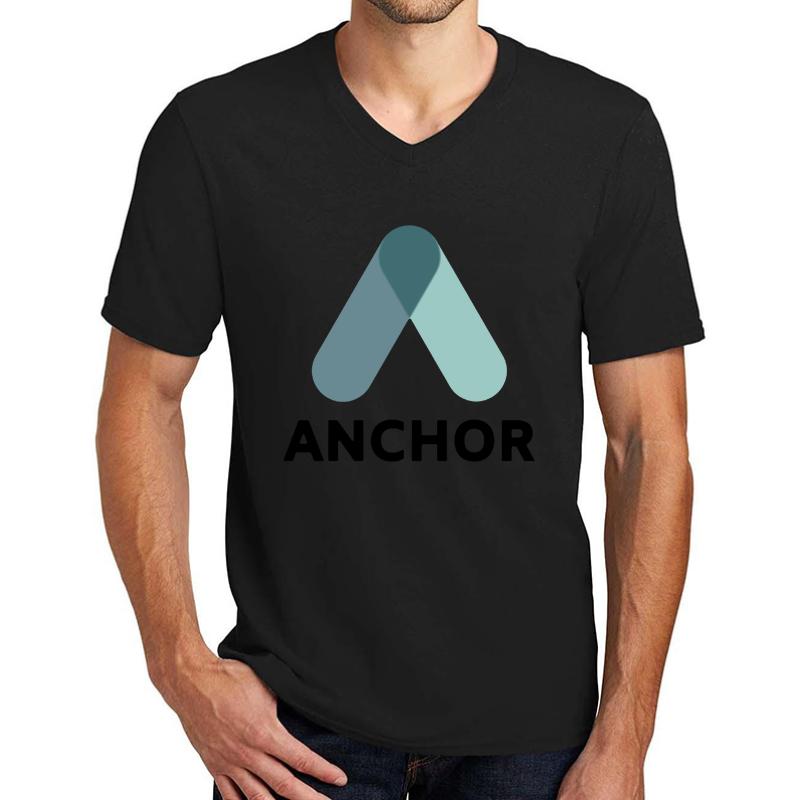 Anchor Protocol Anc - Crypto Merch Minimalist Unisex V-Neck T-Shirt Men Black