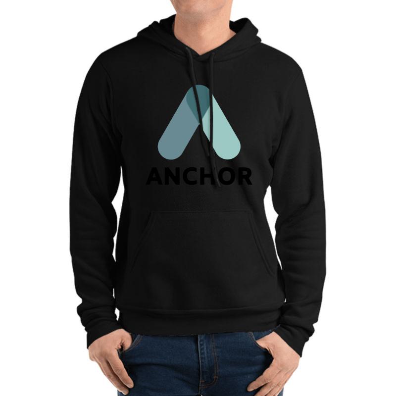 Anchor Protocol Anc - Crypto Merch Minimalist Unisex Hooded Sweatshirt Men Black