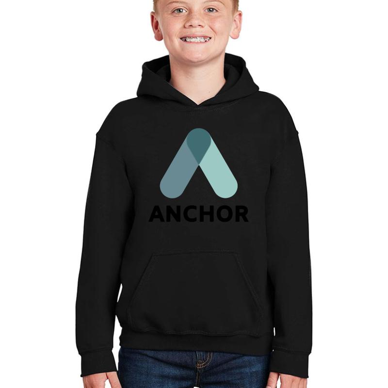 Anchor Protocol Anc - Crypto Merch Minimalist Youth Hooded Sweatshirt Boy Black