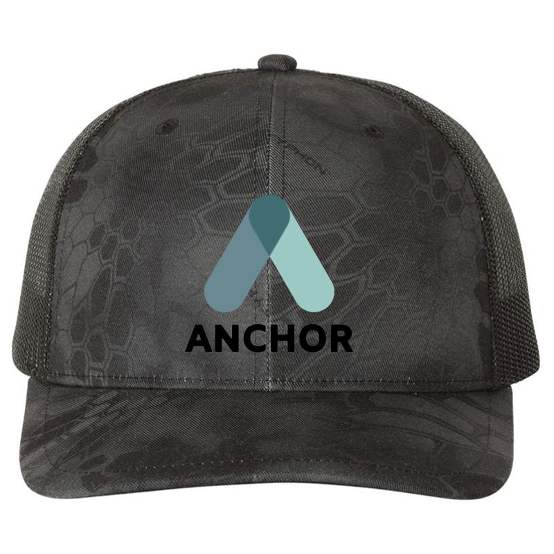 Anchor Protocol Anc - Crypto Merch Minimalist Richardson Premium Trucker Snapback Cap  Kryptek Typhon Black