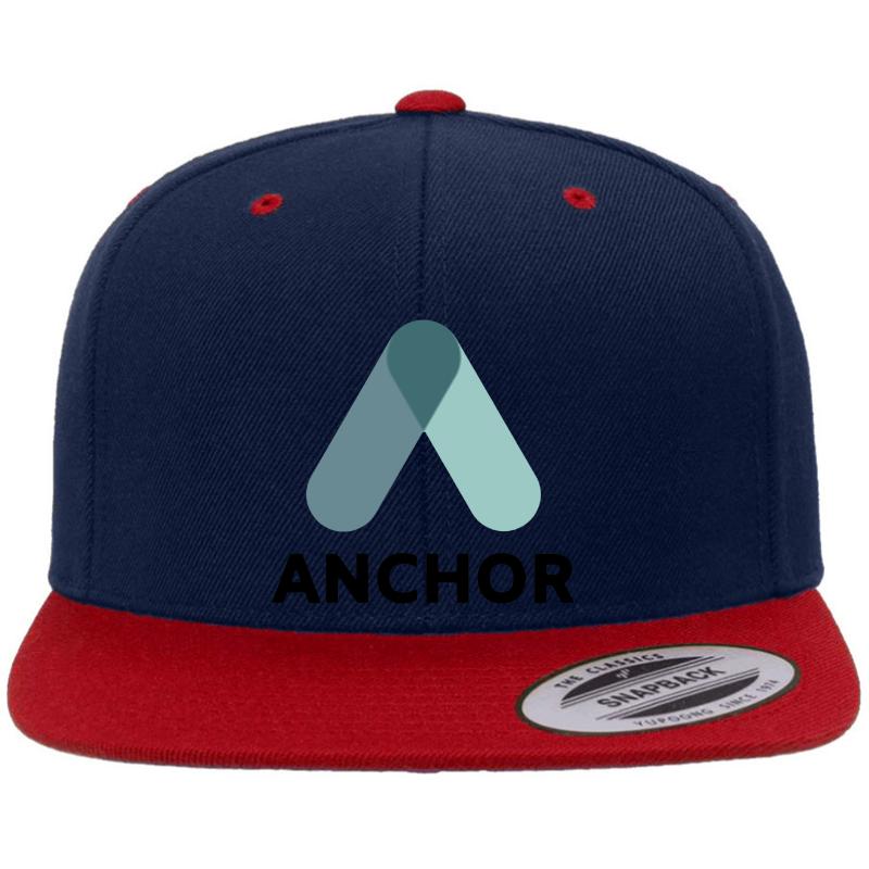 Anchor Protocol Anc - Crypto Merch Minimalist Premium Flat Bill Snapback Cap  Navy