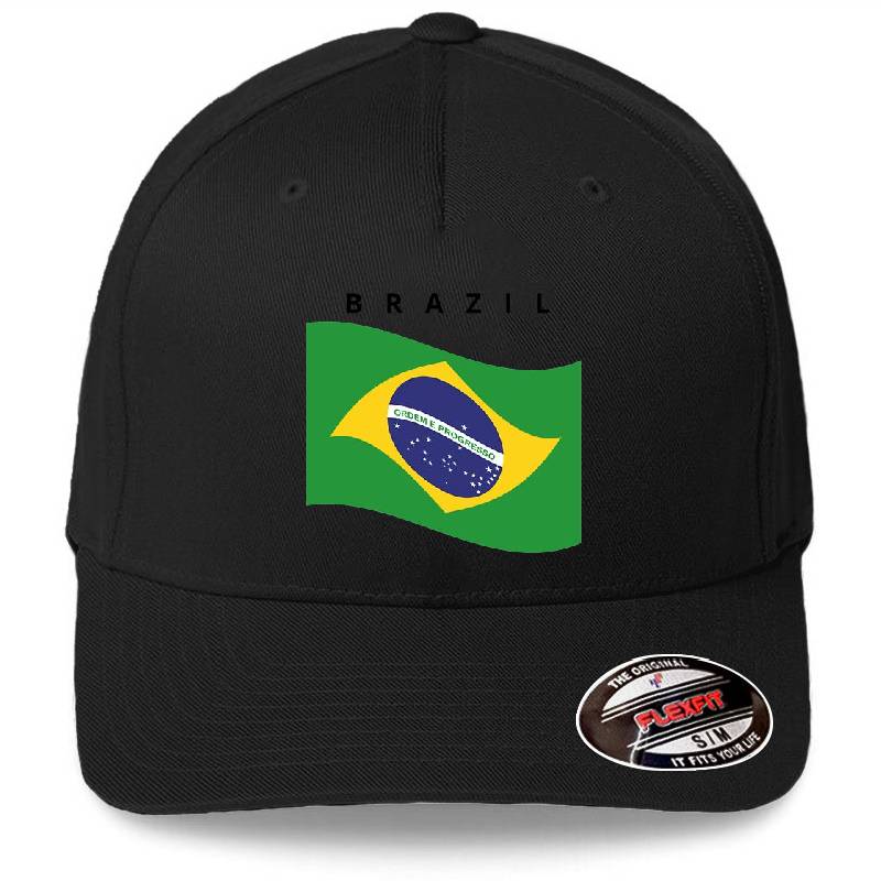 Brazilian flag Brazil  flag  Premium Flat Bill Snapback Caps