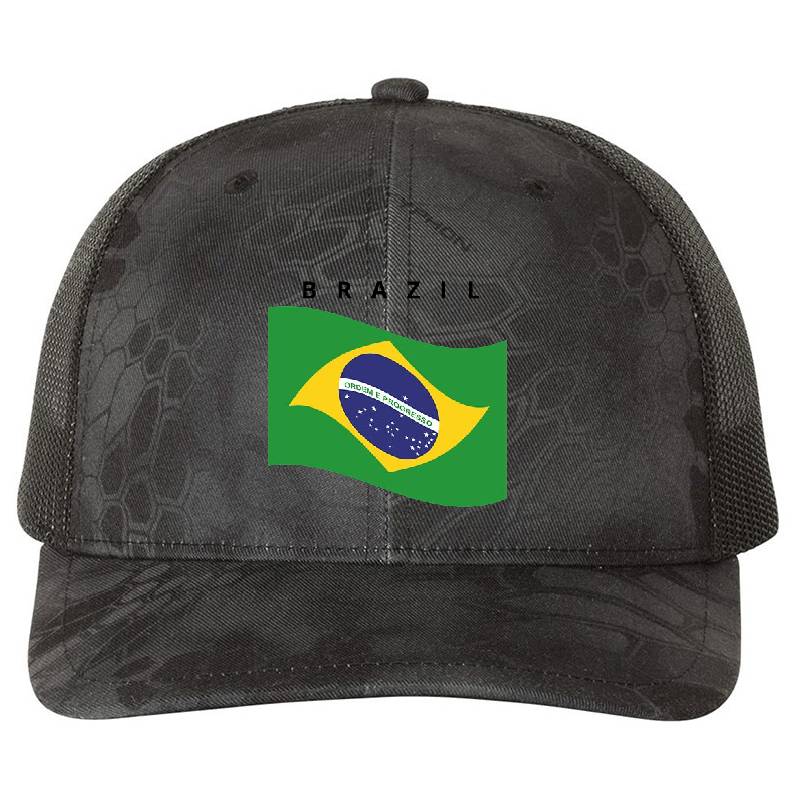 Brazilian flag Brazil  flag  Premium Flat Bill Snapback Caps