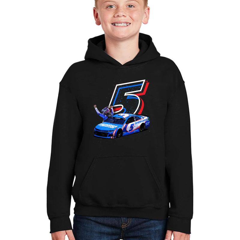 2021 Kyle Larson Chevy Youth Hooded Sweatshirt Boy Black