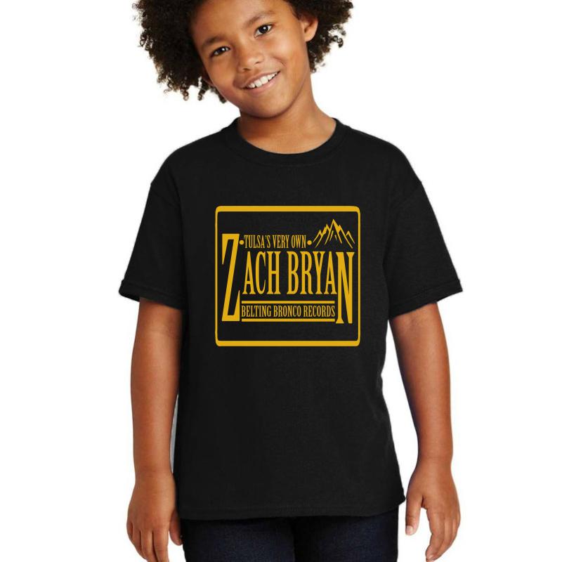 Zach Bryan Merch Youth T-Shirt Boy Black