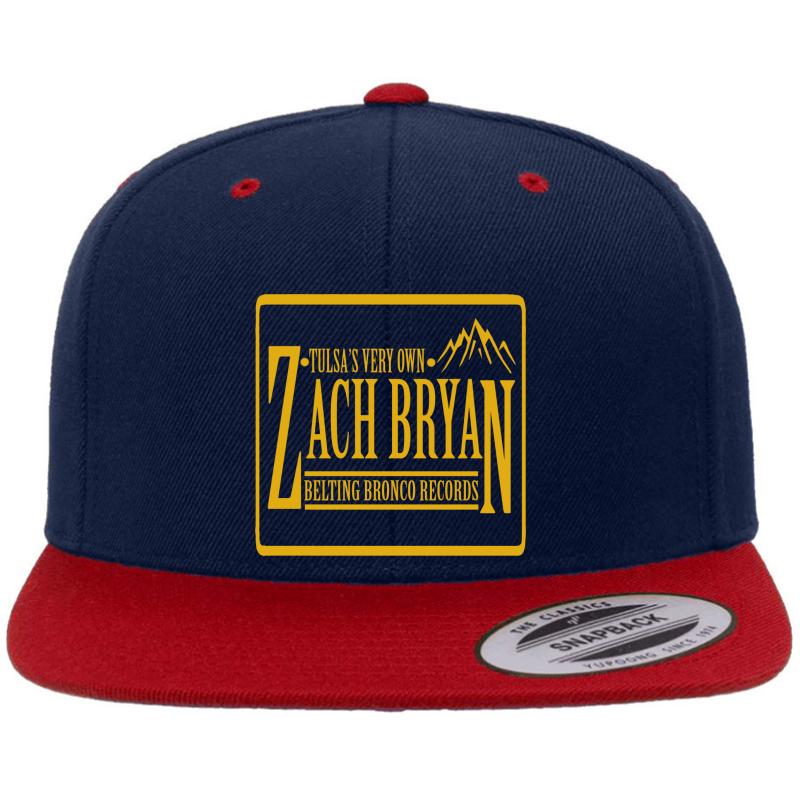 Zach Bryan Merch Premium Flat Bill Snapback Cap  Navy