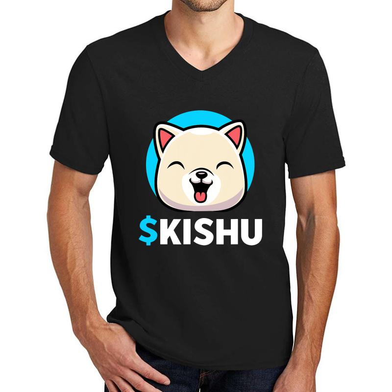 $Kishu Kishu Inu Coin Kishu Token Kishu Crypto Unisex V-Neck T-Shirt Men Black