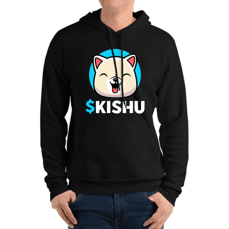 $Kishu Kishu Inu Coin Kishu Token Kishu Crypto Unisex Hooded Sweatshirt Men Black