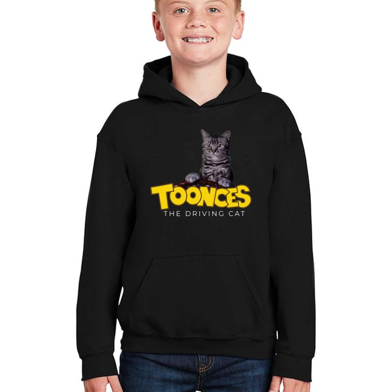 Toonces The Driving Cat toonces The Driving Cat Youth Hooded Sweatshirt Boy Black