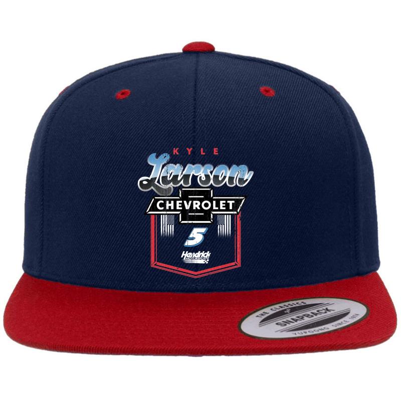 Vintage Nascar Kyle Larson Premium Flat Bill Snapback Cap  Navy