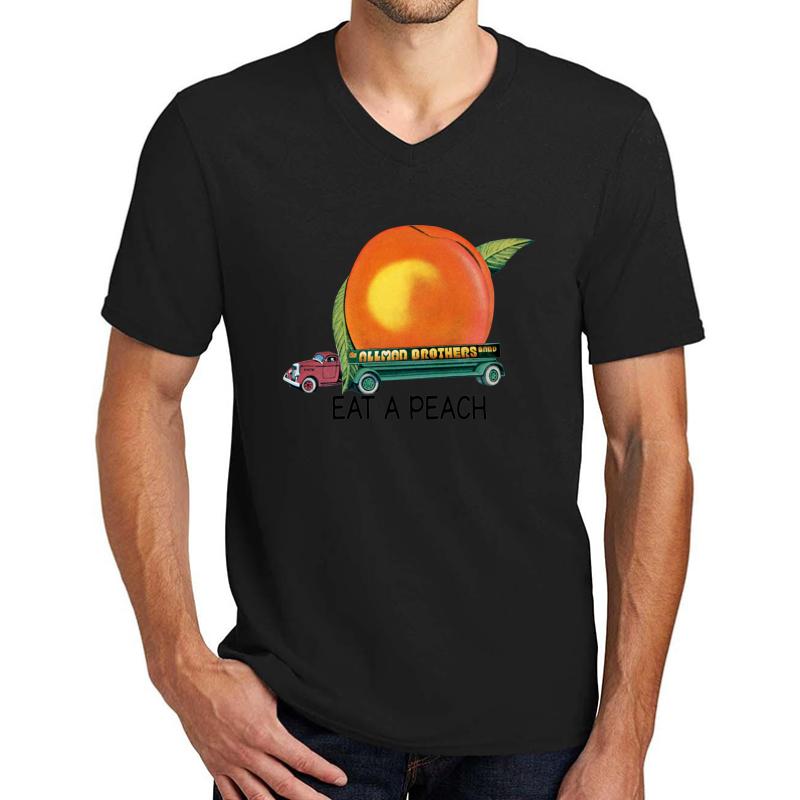 Allman B_R_O_T_H_E_R_S Band Eat A Peach For Women For Teachers T Shirts Mockups Unisex V-Neck T-Shirt Men Black