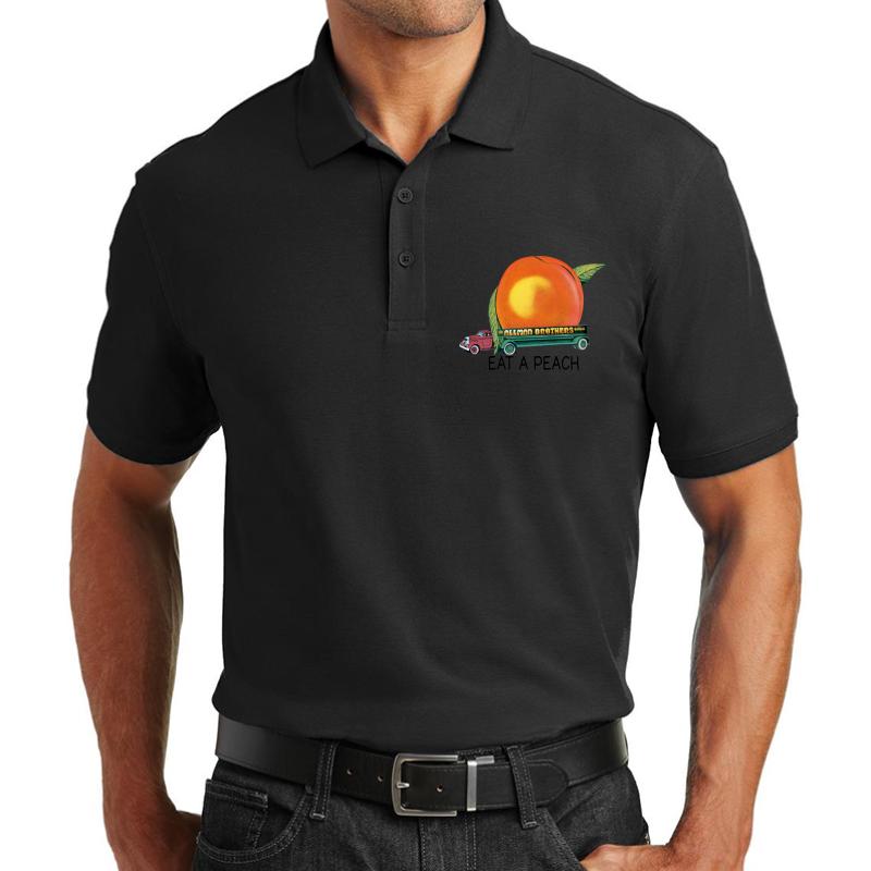 Allman B_R_O_T_H_E_R_S Band Eat A Peach For Women For Teachers T Shirts Mockups Unisex Polo Jersey Sport Shirt Men Black