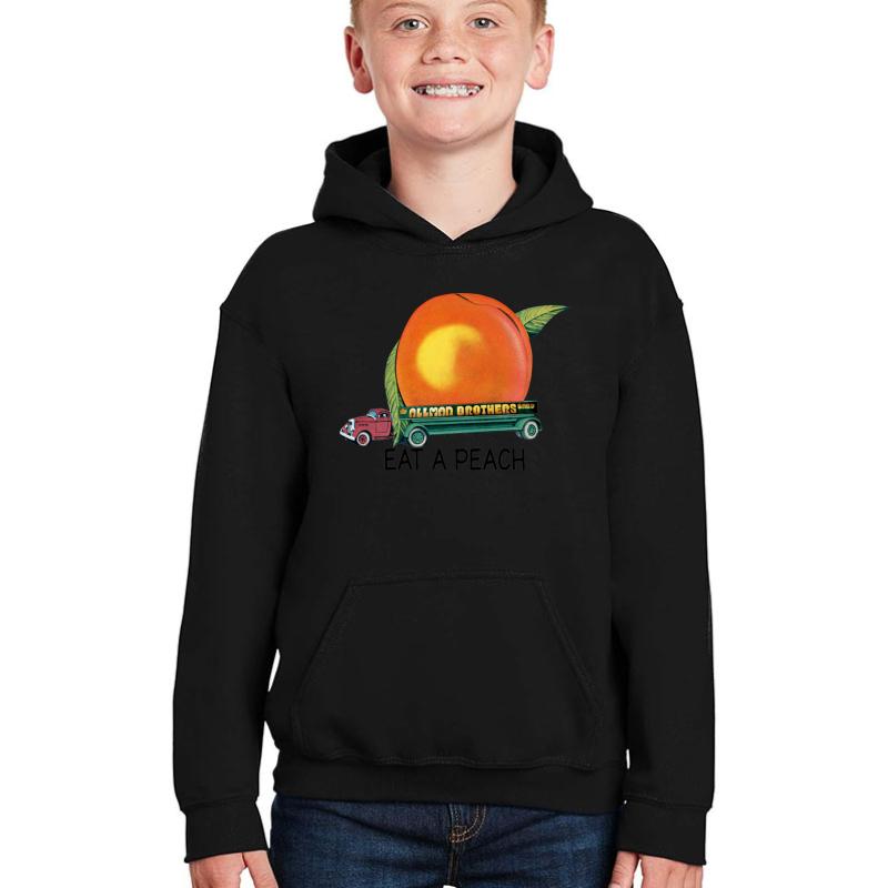 Allman B_R_O_T_H_E_R_S Band Eat A Peach For Women For Teachers T Shirts Mockups Youth Hooded Sweatshirt Boy Black