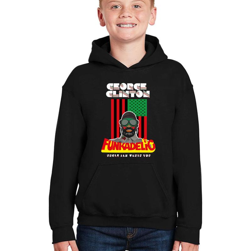 Uncle Jam Wants You Funkadelic George Clinton Youth Hooded Sweatshirt Boy Black