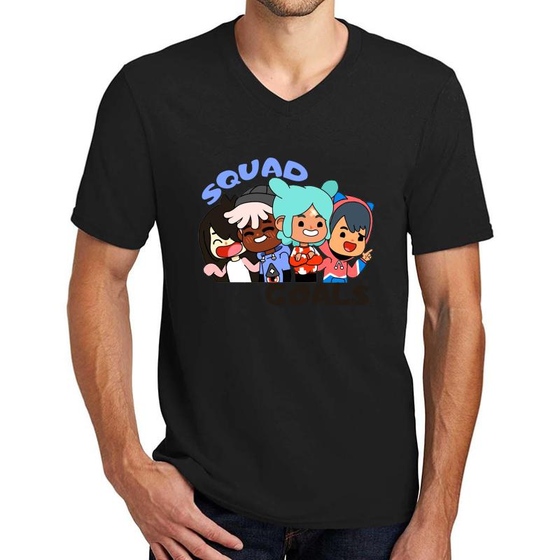 Toca Boca Squad Goals Unisex V-Neck T-Shirt Men Black