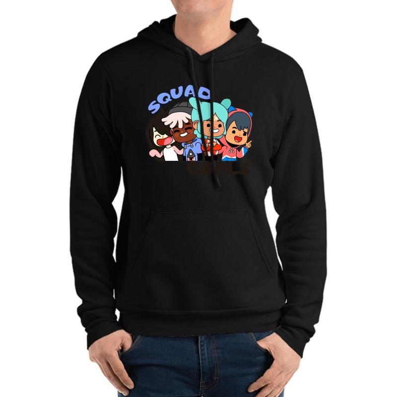 Toca Boca Squad Goals Unisex Hooded Sweatshirt Men Black