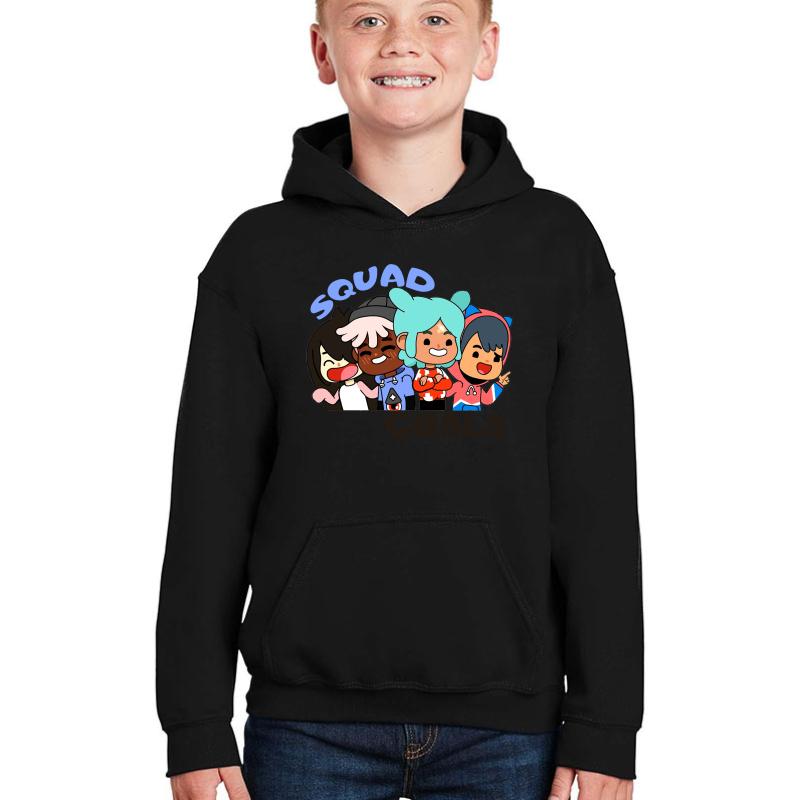 Toca Boca Squad Goals Youth Hooded Sweatshirt Boy Black