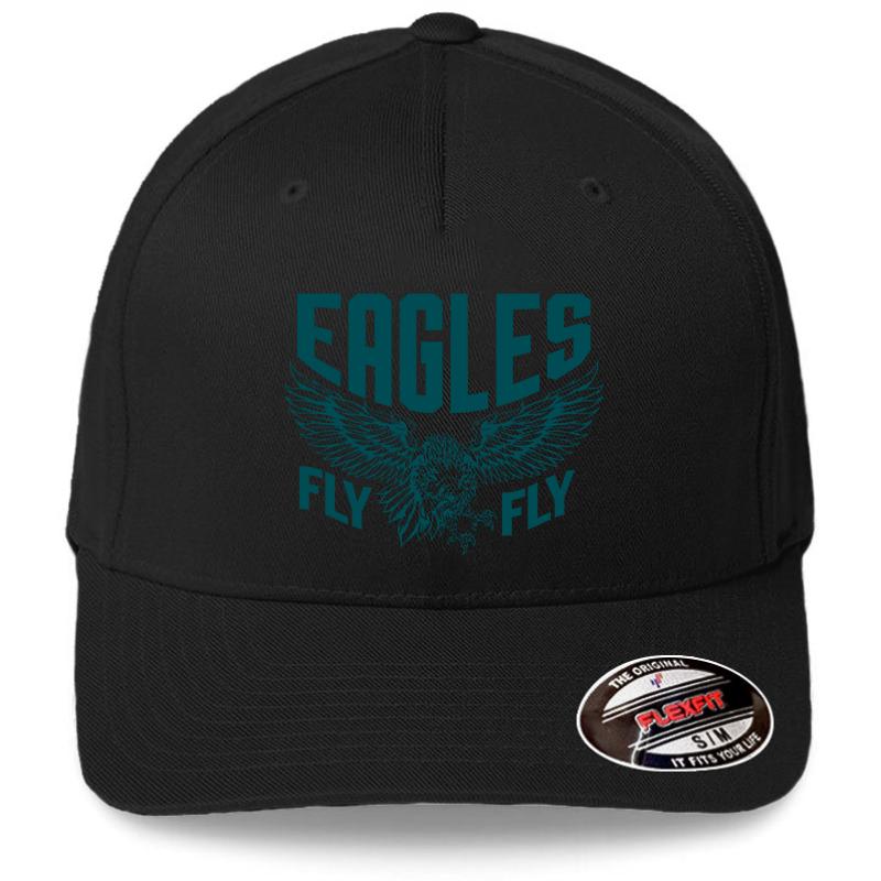 Vintage Philadelphia Football Team Fly Eagles Fly Philly Sport Gift Flexfit Baseball Cap  Black