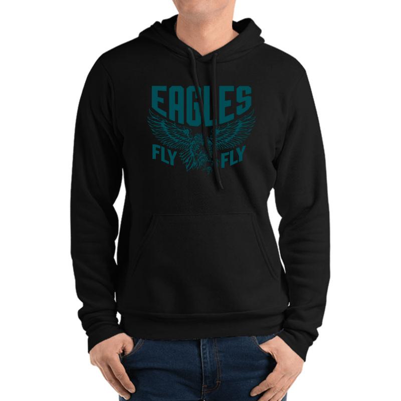 Vintage Philadelphia Football Team Fly Eagles Fly Philly Sport Gift Unisex Hooded Sweatshirt Men Black