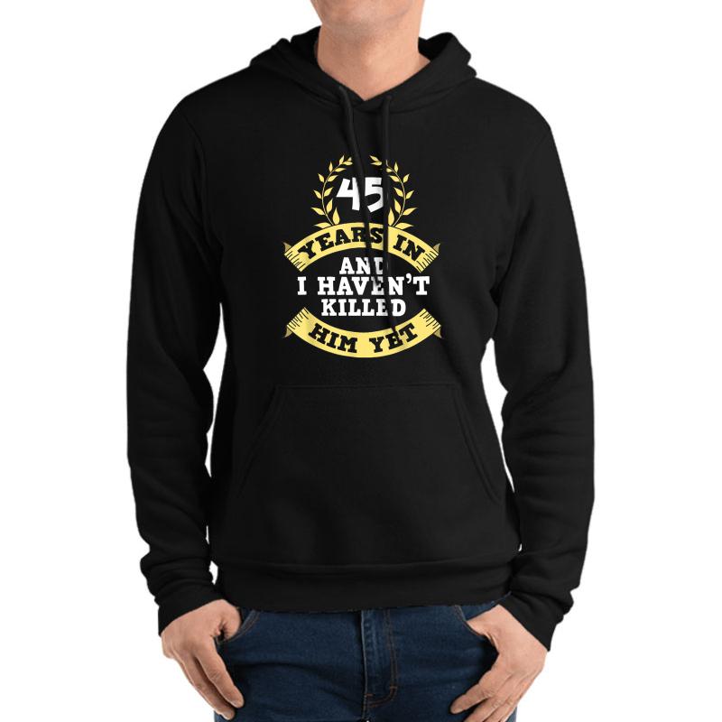 45Th Wedding Anniversary Gifts For Her Unisex Hooded Sweatshirt Men Black