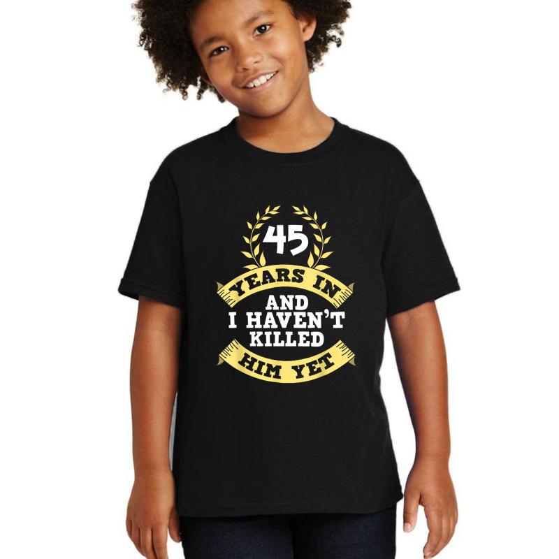 45Th Wedding Anniversary Gifts For Her Youth T-Shirt Boy Black