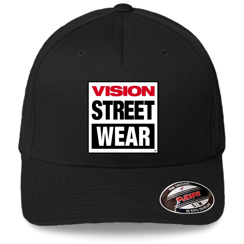 Vision Skateboard Vision Street Wear Moi Flexfit Baseball Cap  Black