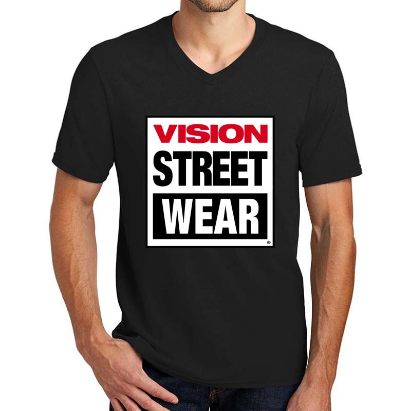 Vision Skateboard Vision Street Wear Moi Unisex V-Neck T-Shirt Men Black