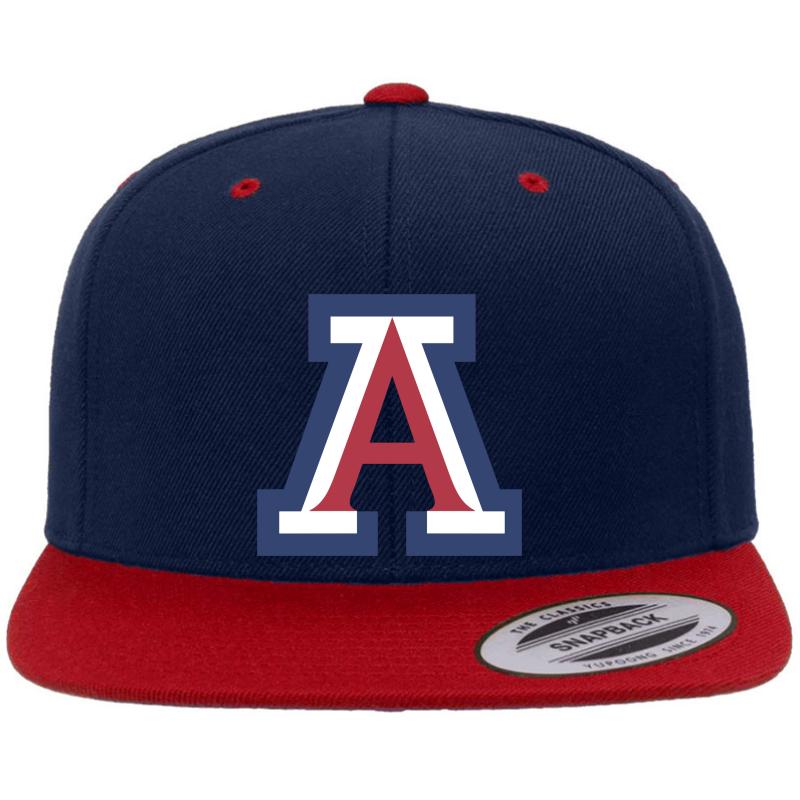 Arizona Wildcats Merch Premium Flat Bill Snapback Cap  Navy