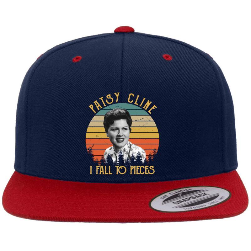 Vintage Patsy Cline I Fall To Pieces Premium Flat Bill Snapback Cap  Navy