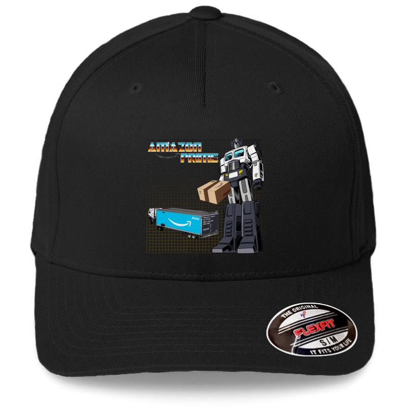 Amazon Prime Optimus Transformers Truck Flexfit Baseball Cap  Black