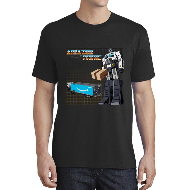 Amazon Prime Optimus Transformers Truck Unisex T-Shirt Men Black