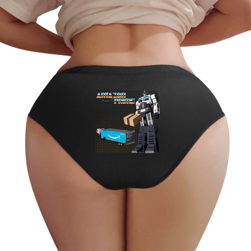 Amazon Prime Optimus Transformers Truck Women Underwear Panties Women Black