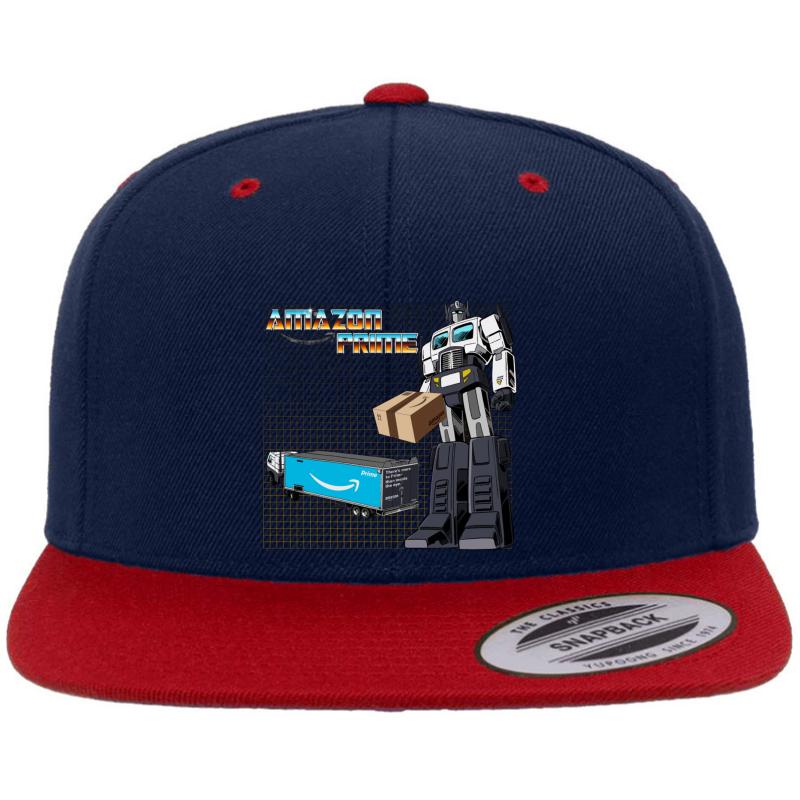 Amazon Prime Optimus Transformers Truck Premium Flat Bill Snapback Cap  Navy