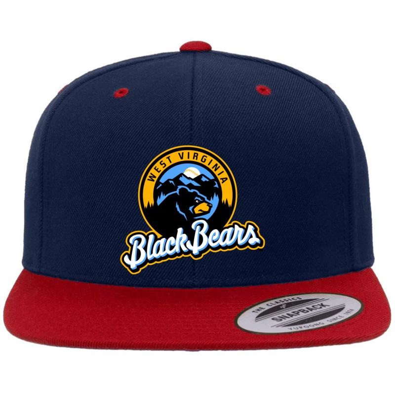 West Virginia Black Bears Premium Flat Bill Snapback Cap  Navy