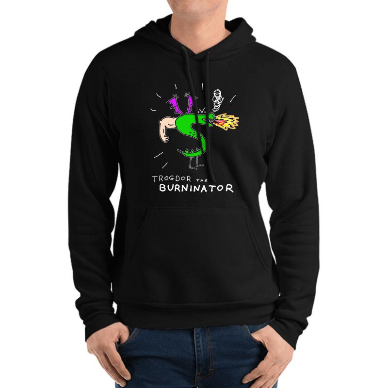 Trogdor The Burninator 94 Shirts For Mom T Shirt Yarn Gift Pattern Dad Shirt T Shirt Bundle Unisex Hooded Sweatshirt Men Black