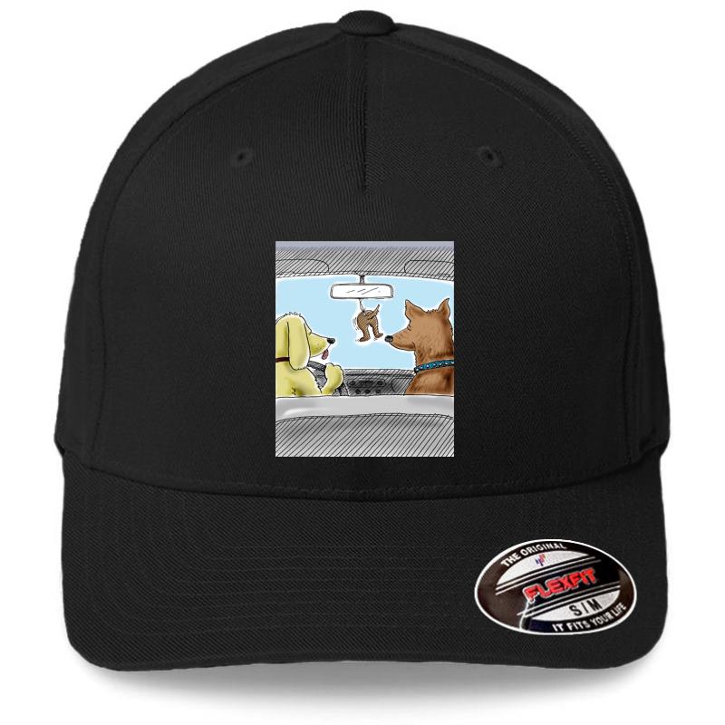 Vintage The Far Side Cartoon Framed Art Print Flexfit Baseball Cap  Black