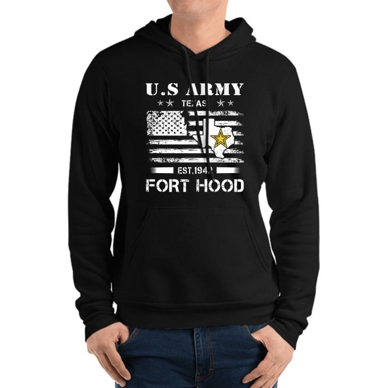 Us Army Fort Hood Texas Unisex Hooded Sweatshirt Men Black