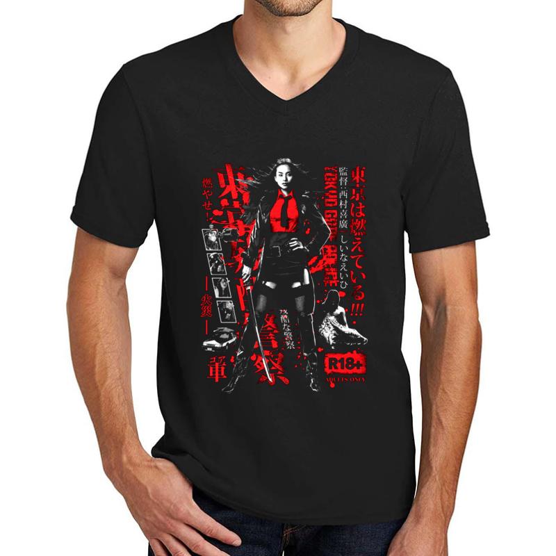 Tokyo Gore Police Unisex V-Neck T-Shirt Men Black