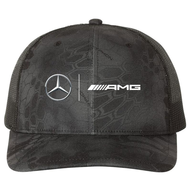 Amg Mercedes Black Richardson Premium Trucker Snapback Cap  Kryptek Typhon Black